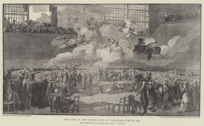 De eed in de tennisbaan in Versailles, 20 juni 1789 door Charles Monnet